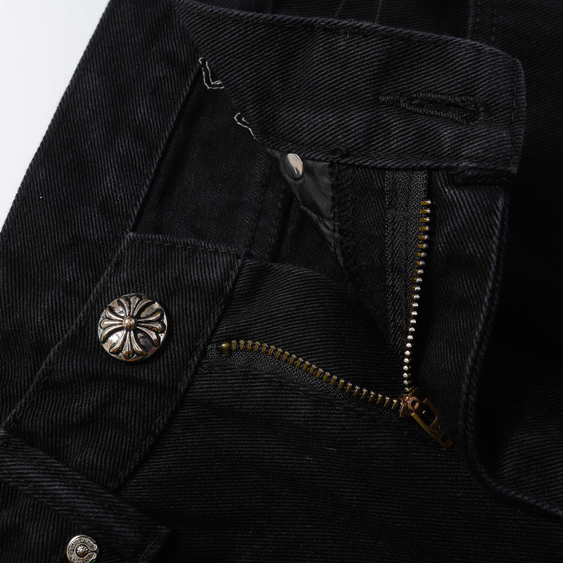 CHROME HEARTS JEANS BLACK GREEN LEOPARD - Prime Reps