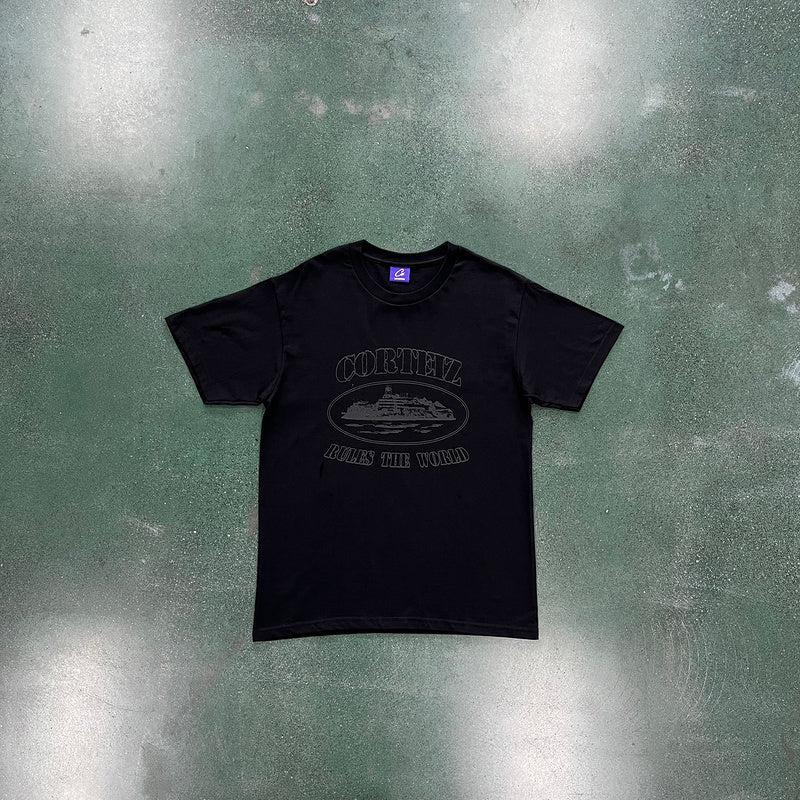 CORTEIZ OG ALCATRAZ TEE TRIPLE BLACK - Prime Reps
