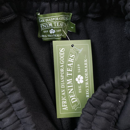DENIM TEARS COTTON WREATH SWEATPANTS MONOCHROME BLACK - Prime Reps