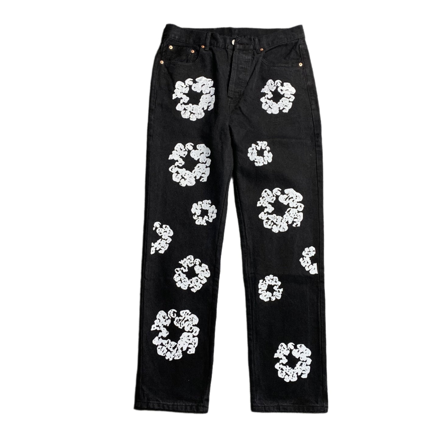 DENIM TEARS x LEVI'S COTTON WREATH JEANS BLACK - Prime Reps