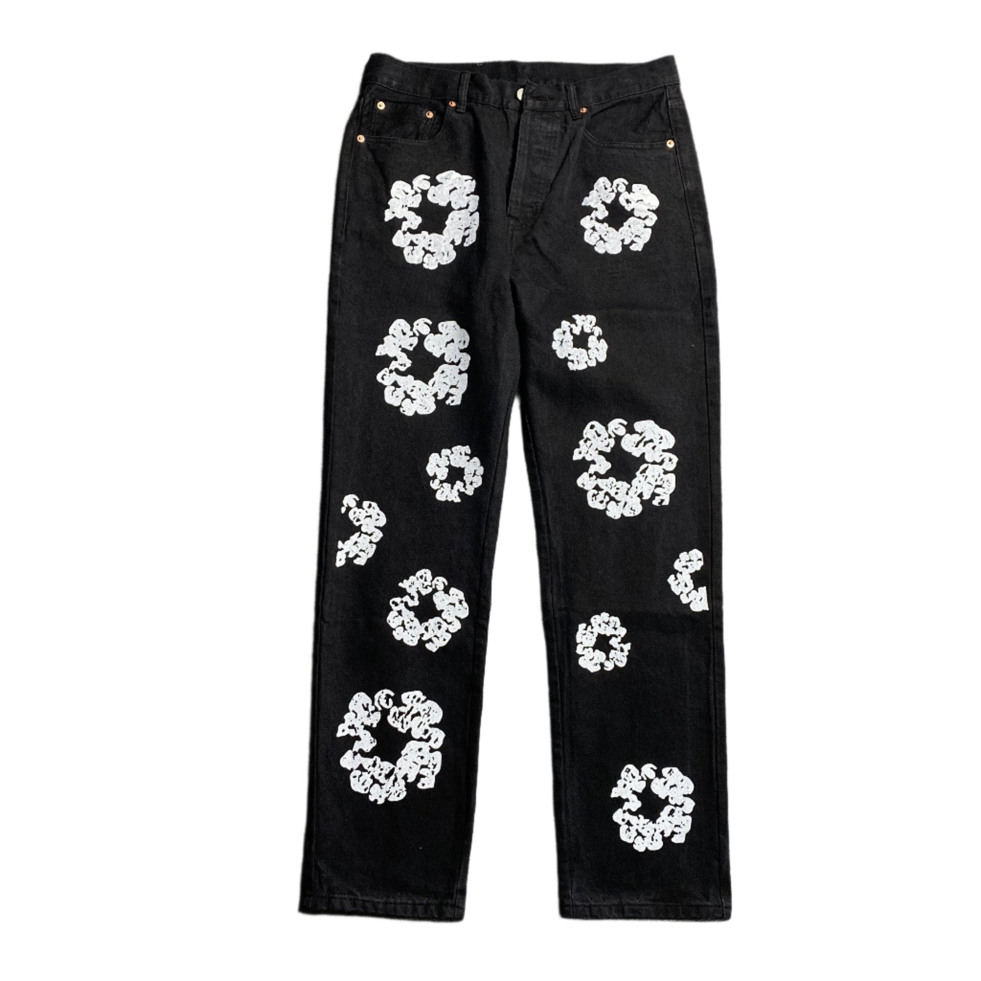 DENIM TEARS x LEVI'S COTTON WREATH JEANS BLACK - Prime Reps