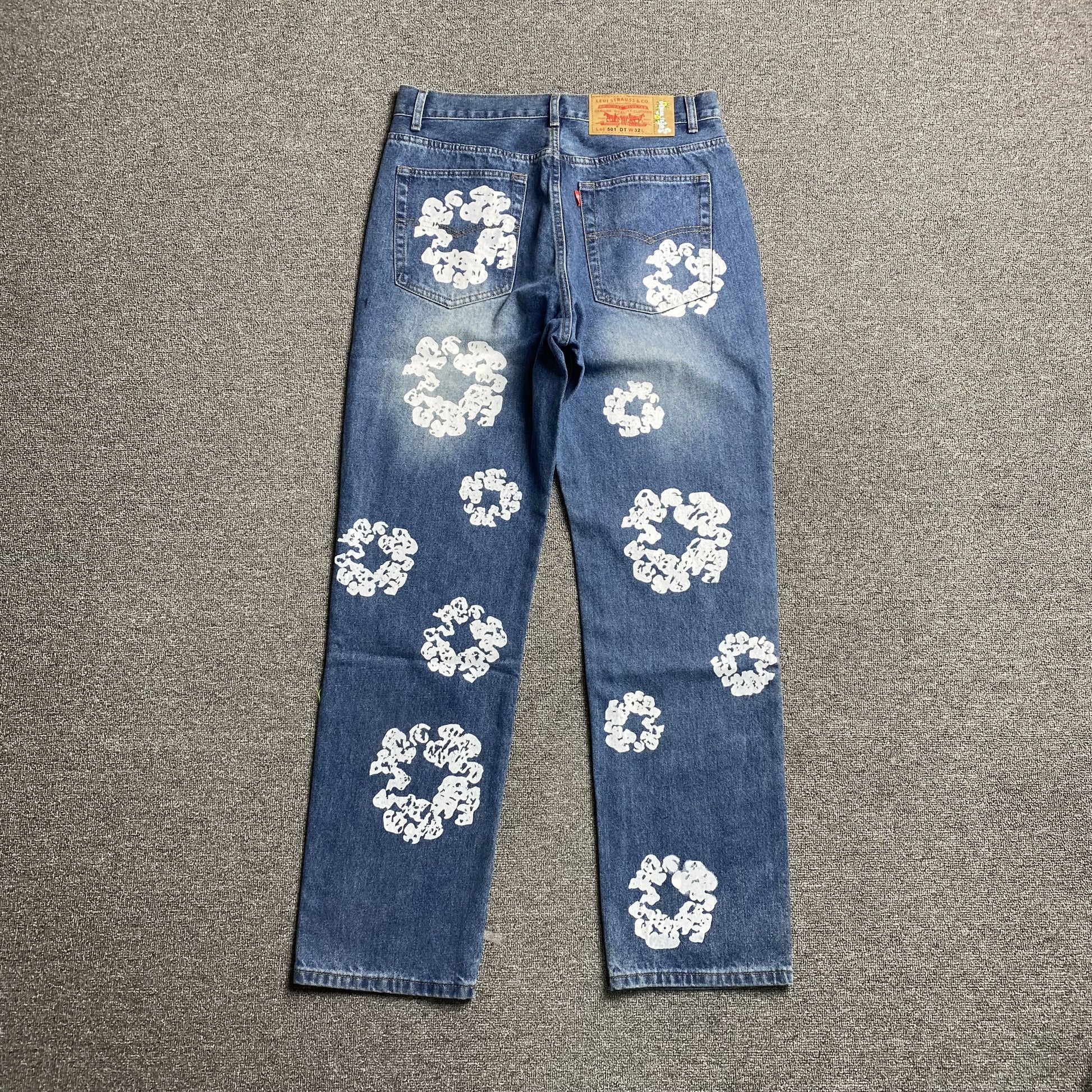 DENIM TEARS x LEVI'S COTTON WREATH JEANS BLUE - Prime Reps