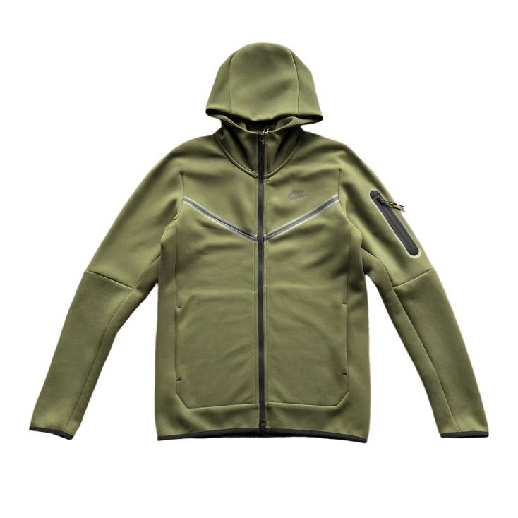 NIKE TECH FLEECE HOODIE x OLIVE GREEN - Prime Reps