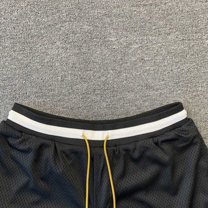 RHUDE COURT LOGO SHORTS BLACK/WHITE - Prime Reps