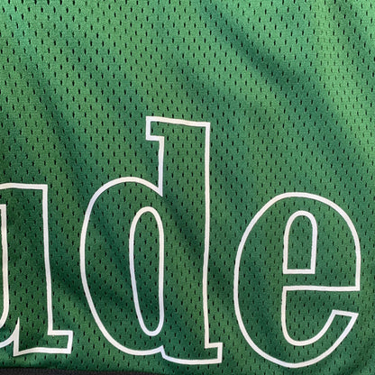 RHUDE COURT LOGO SHORTS GREEN - Prime Reps