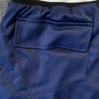 RHUDE COURT LOGO SHORTS NAVY - Prime Reps