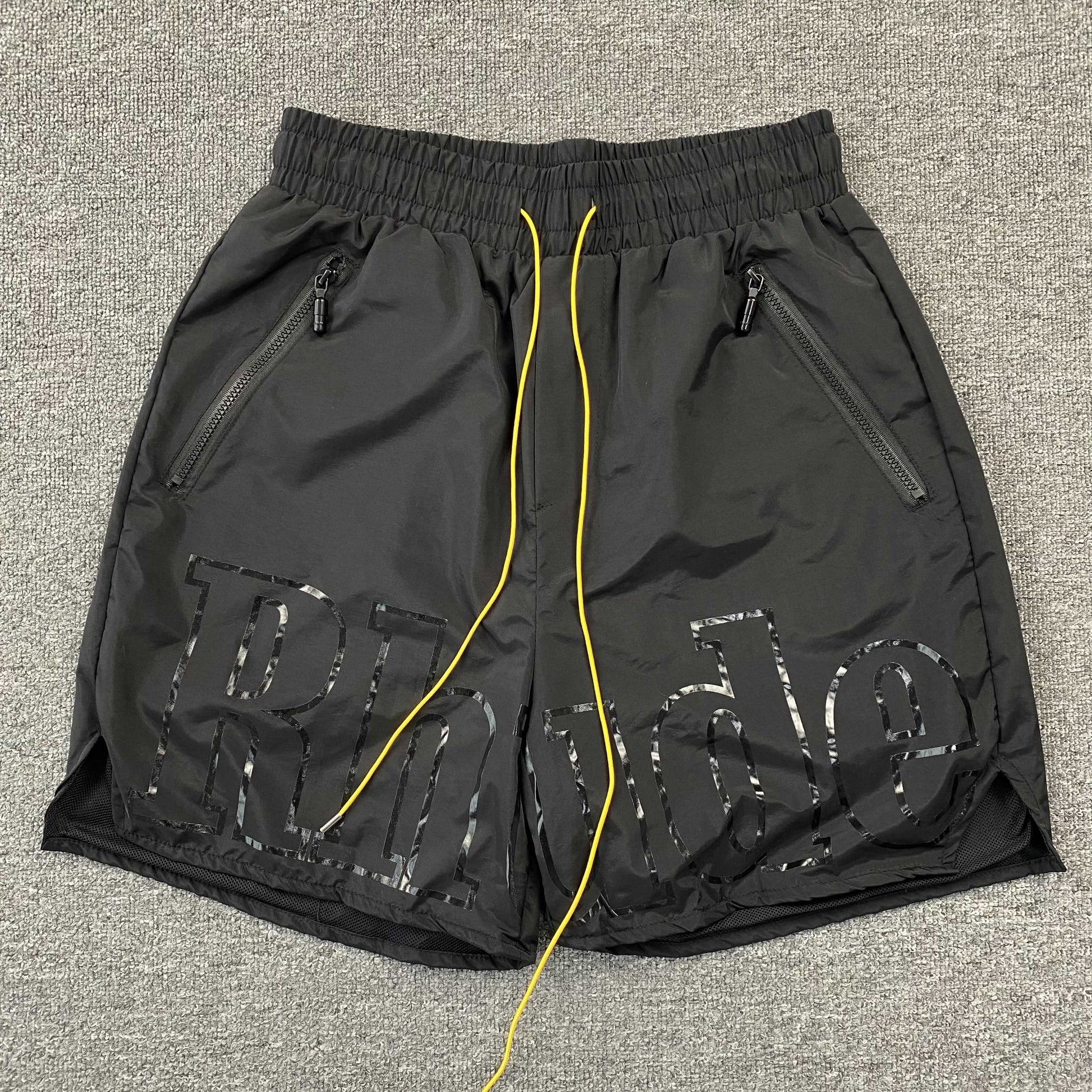 RHUDE RH LOGO SHORTS BLACK - Prime Reps