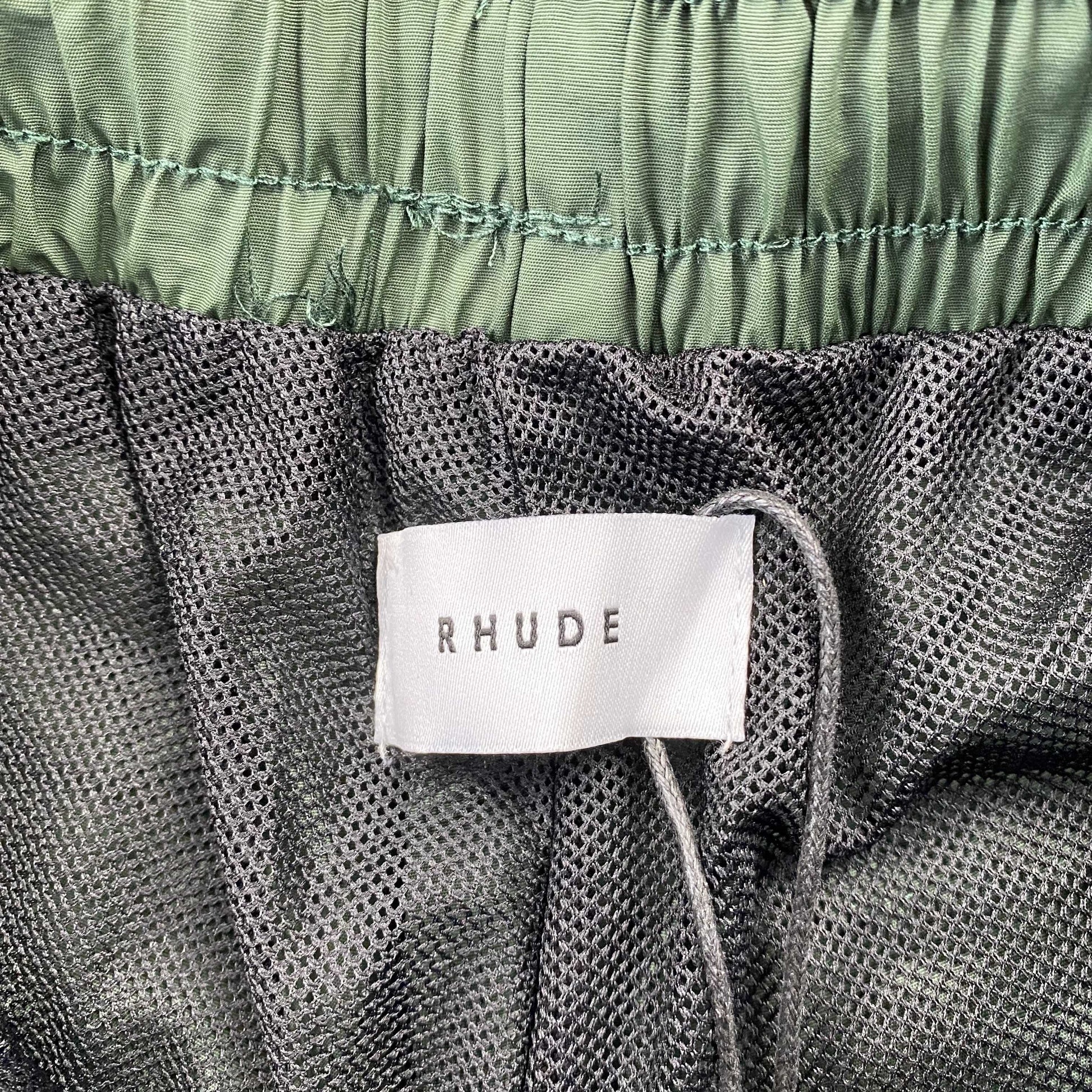 RHUDE RH LOGO SHORTS GREEN - Prime Reps
