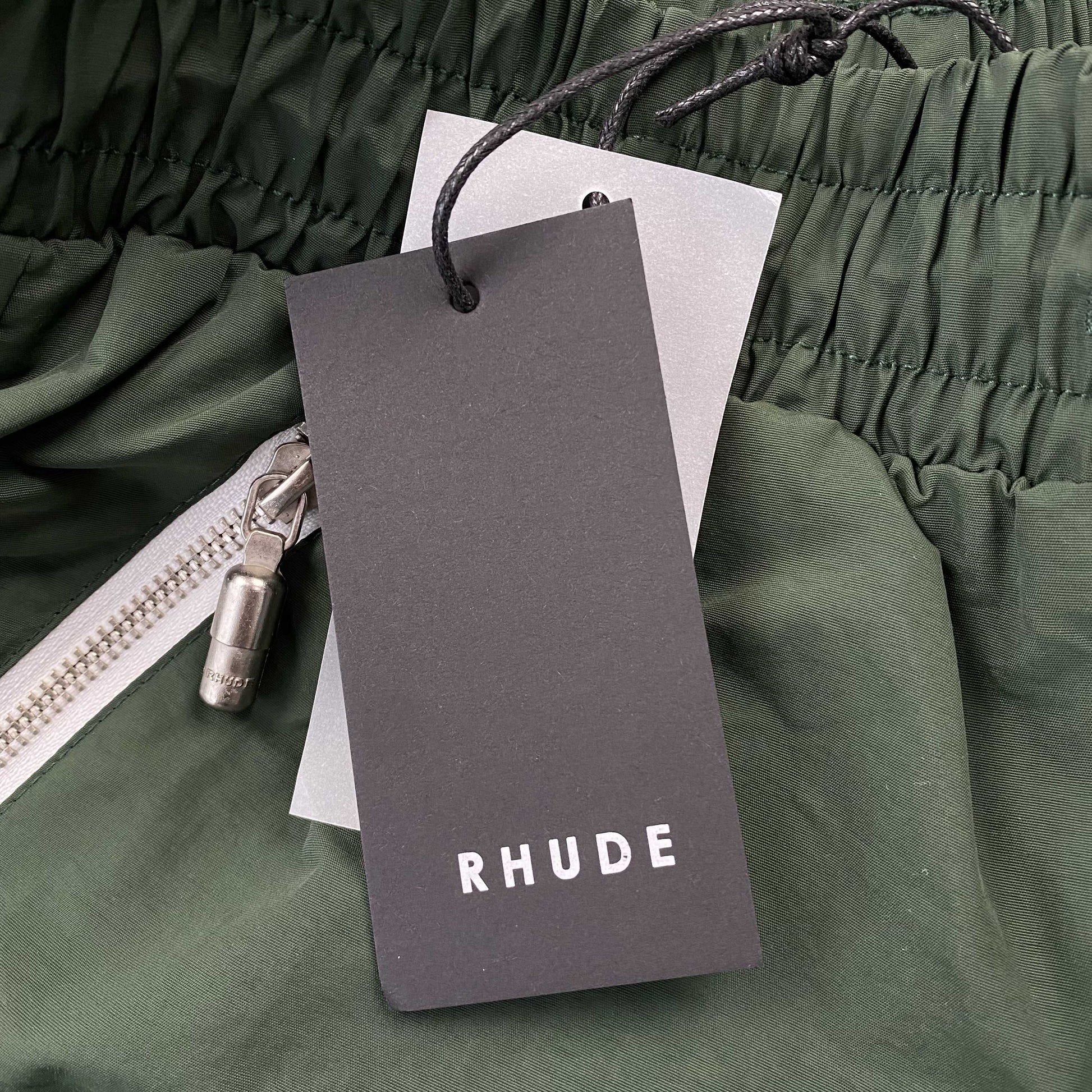 RHUDE RH LOGO SHORTS GREEN - Prime Reps