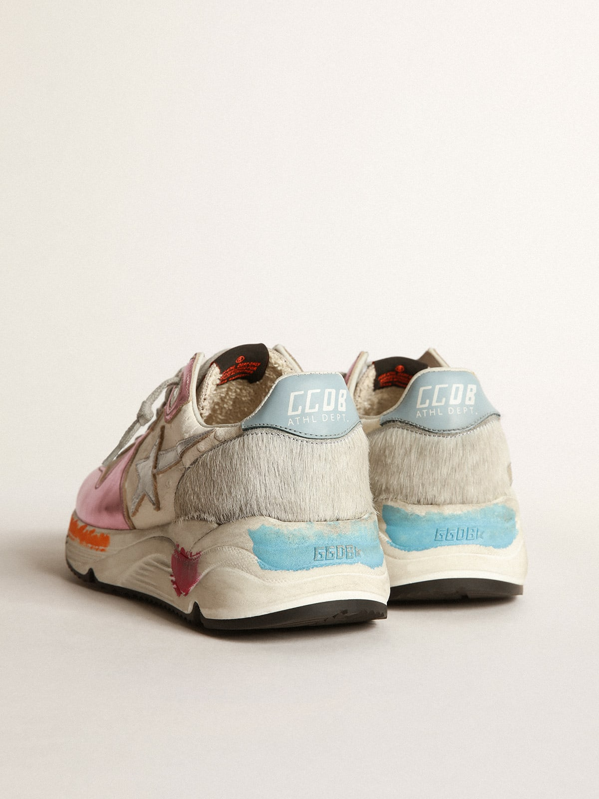 Running Sole Sneakers In Laminated Pink With Silver Star