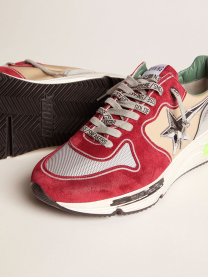 Running Sole Sneakers With 3d Star and Orange Heel Tab