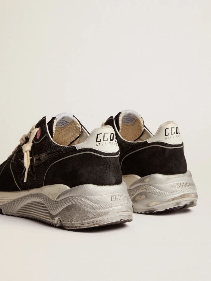 Running Sole Sneakers With Black Mesh and Suede Upper and 3d Star