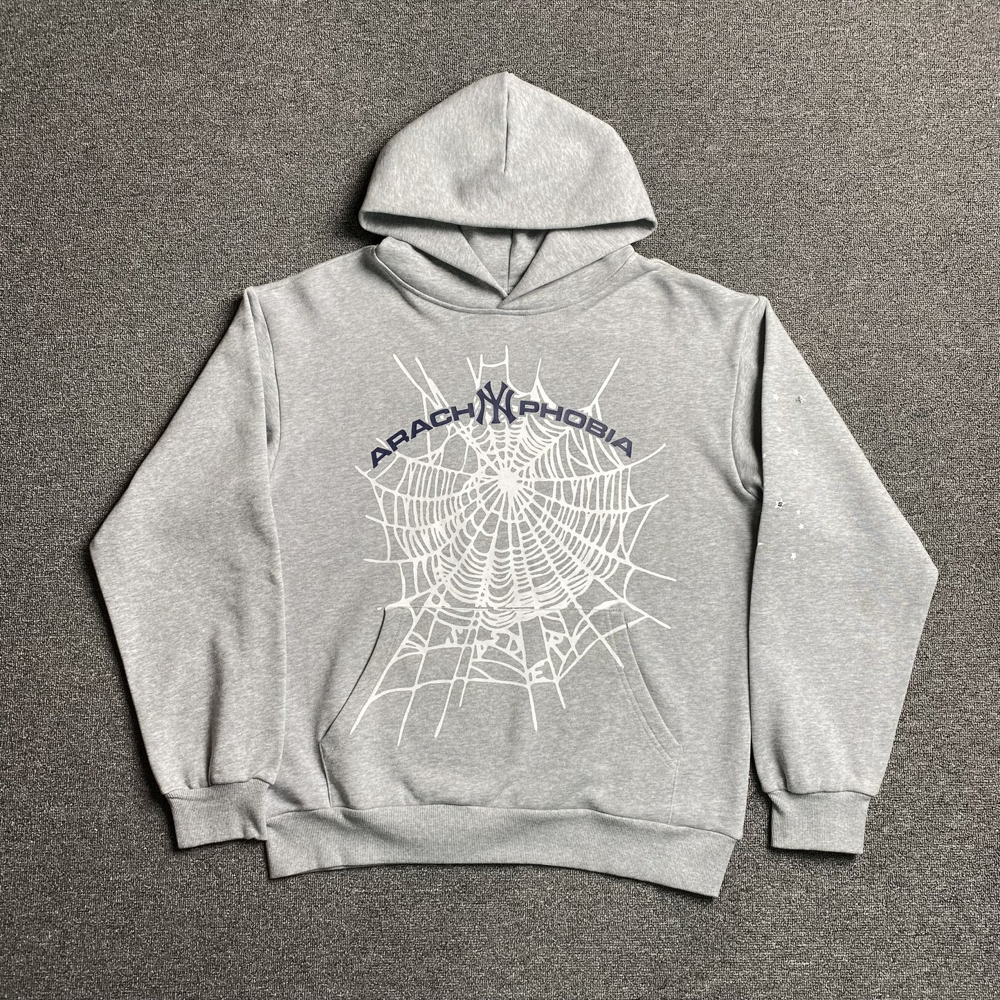 SP5DER ARACH NY PHOBIA HOODIE ASH GREY - Prime Reps