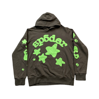 SP5DER BELUGA HOODIE SLATE GREY/GREEN - Prime Reps