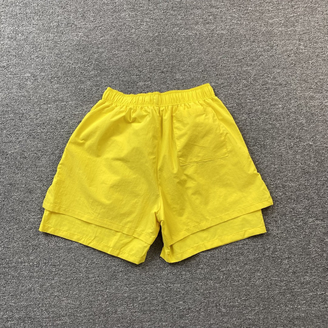 SP5DER DOUBLE LAYER SHORTS YELLOW - Prime Reps