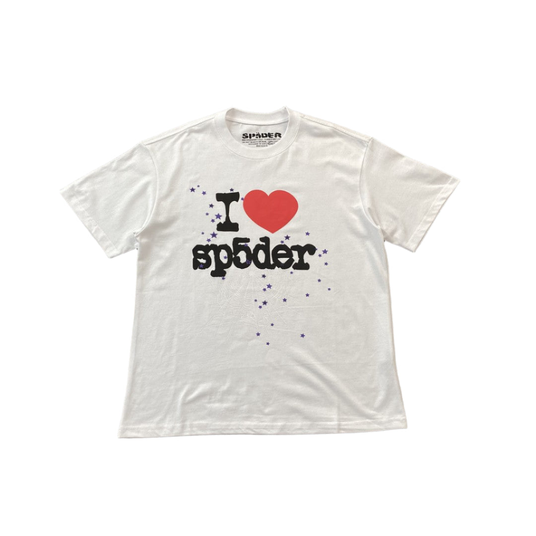 SP5DER I HEART SP5DER TEE WHITE - Prime Reps