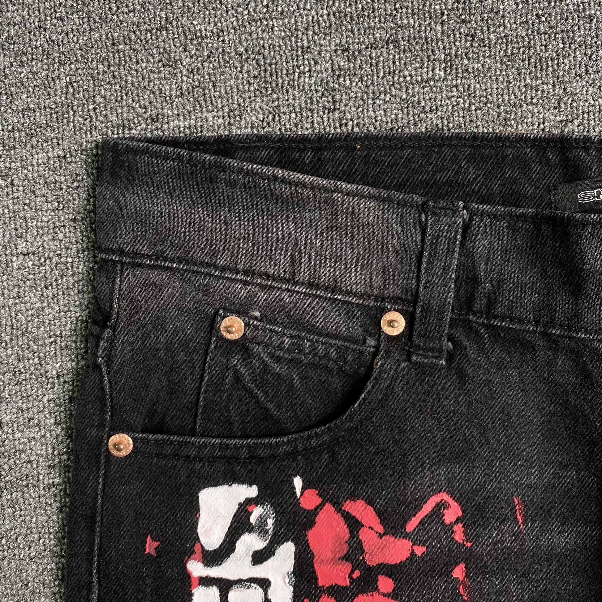 SP5DER PAINTED MOTO DENIM BLACK - Prime Reps