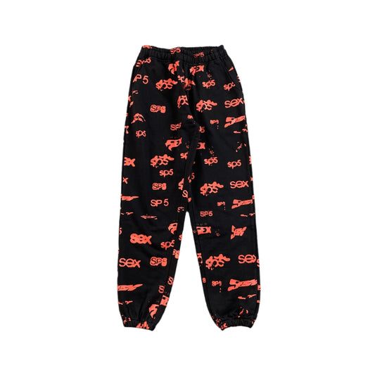 SP5DER SEX AOP SWEATPANTS BLACK - Prime Reps
