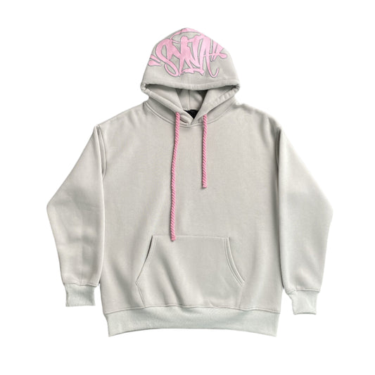 SYNA WORLD HOOD LOGO HOODIE GREY PINK - Prime Reps