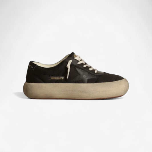 Space-star Shoes In Black Nylon With Black Leather Star And Heel Tab