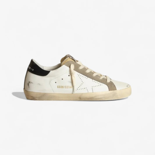 Women's Super-star Sneakers With Perforated Star And Glossy Midnight-blue Leather Heel Tab