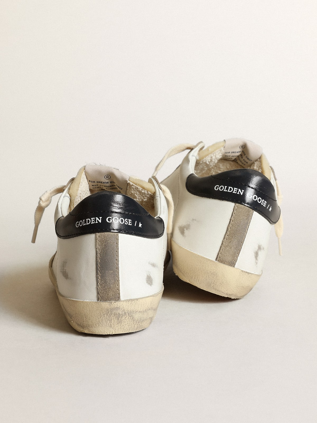 Women's Super-star Sneakers With Perforated Star And Glossy Midnight-blue Leather Heel Tab