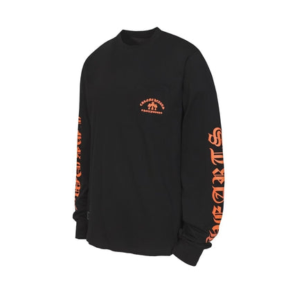 Chrome Hearts Classic Crewneck Long Sleeve T-Shirt in Black/Orange