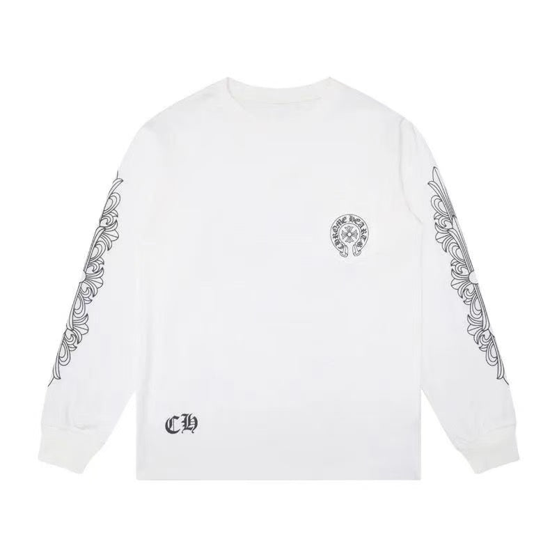 CHROME HEARTS Black Logo Sweatshirt (White)
