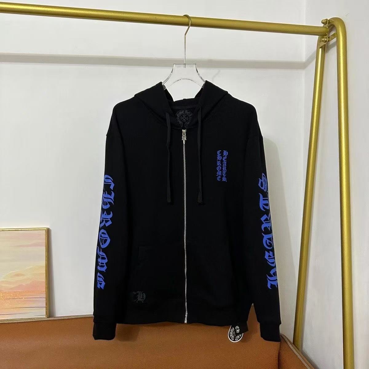 Chrome Hearts Classic Crewneck Jacket in Black/Blue