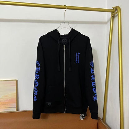 Chrome Hearts Classic Crewneck Jacket in Black/Blue
