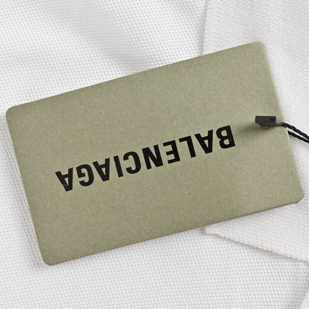 Balenciaga BB Logo White Polo Shirt - Prime Reps