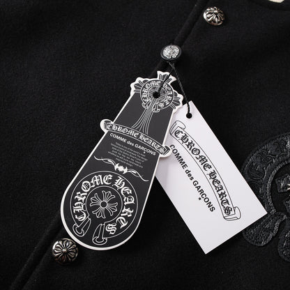 CHROME HEARTS HORSE SHOE LOGO VARSITY JACKET BLACK