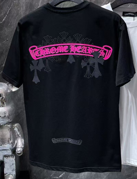 CHROME HEARTS Classic Crewneck T-Shirt in Black/Pink
