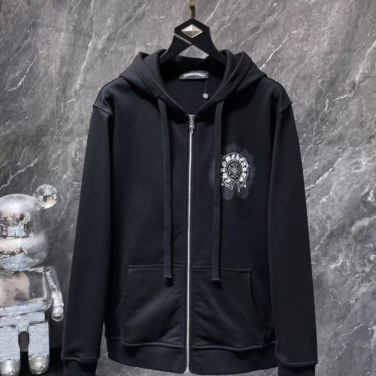 Chrome Hearts Classic Crewneck Jacket in Black/White