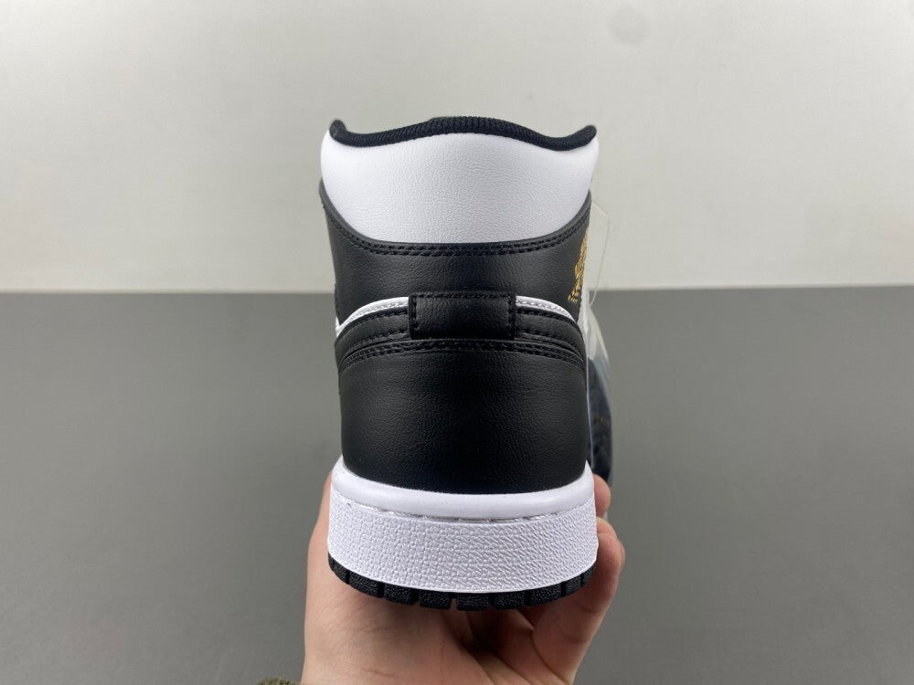 Air Jordan 1 Mid "White/Black/Yellow"