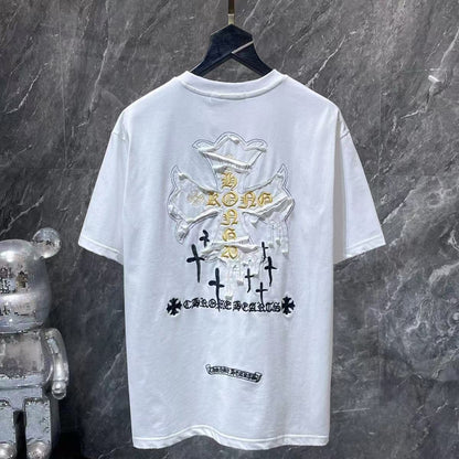 Chrome Hearts Classic Crewneck T-Shirt in White/Yellow/Black