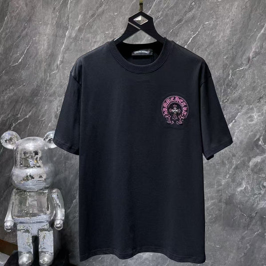 Chrome Hearts Classic Crewneck T-Shirt in Black/Pink