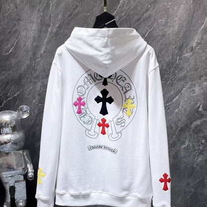 Chrome Hearts Classic Crewneck Sweatshirt in White/Black/Pink/Yellow