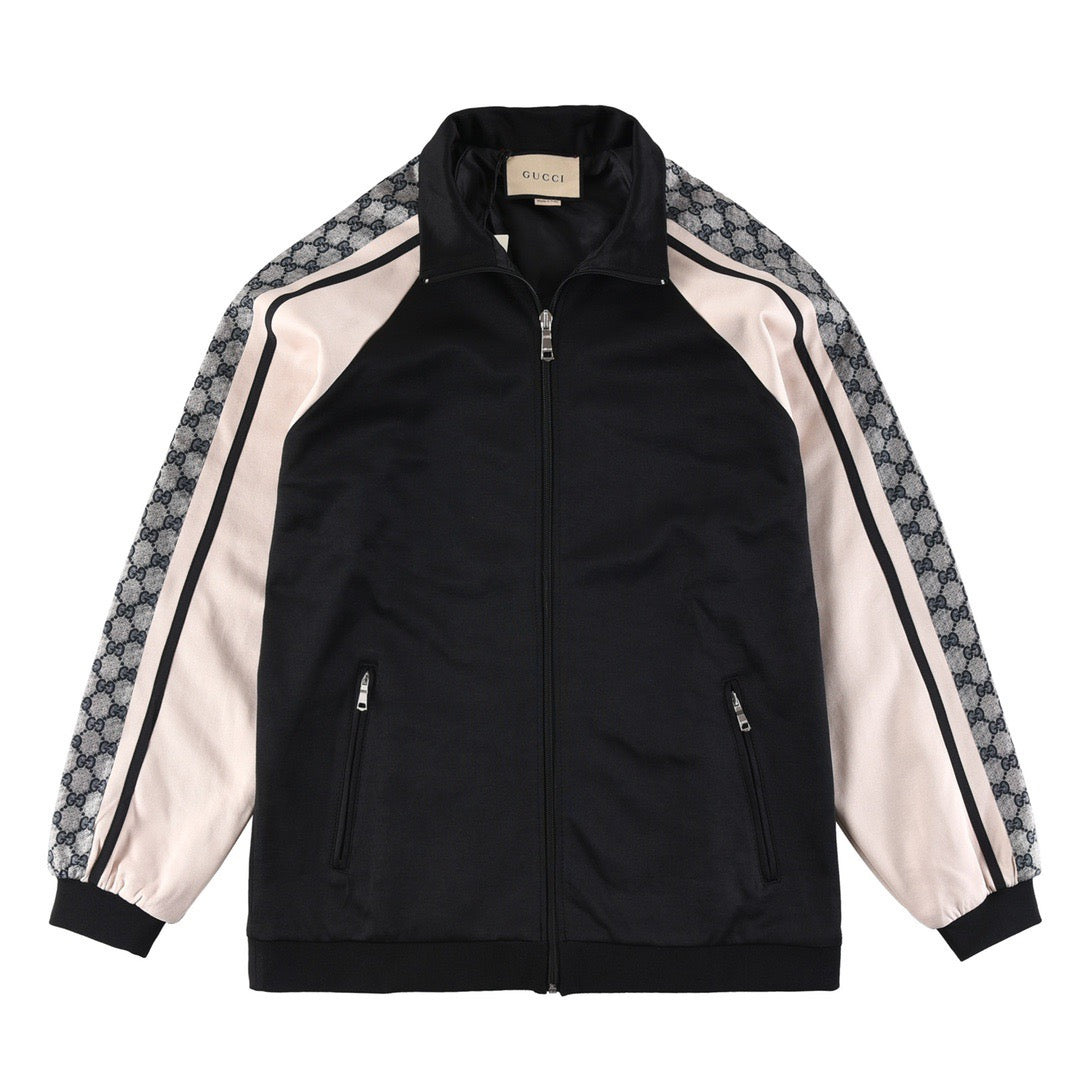 Gucci GG Supreme Stripe Track Jacket - Black