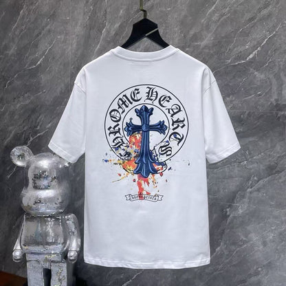 Chrome Hearts Classic Crewneck T-Shirt in White/Black/Blue