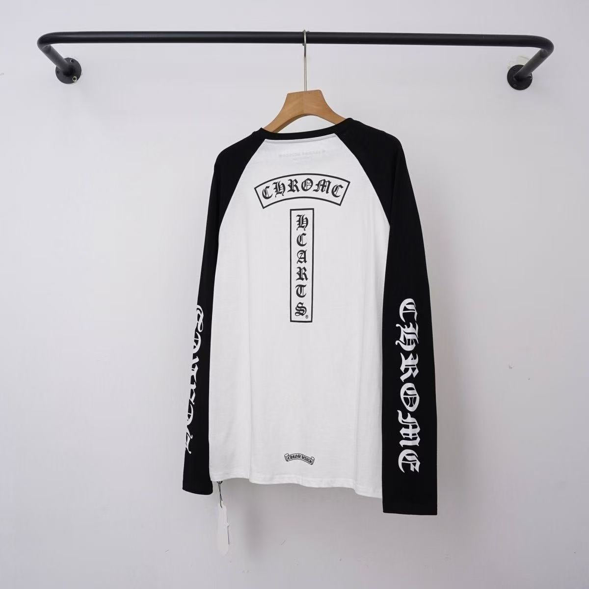 Chrome Hearts Classic Crewneck Long Sleeve T-Shirt in Black/White