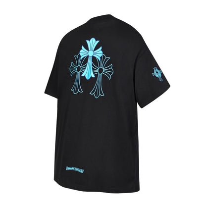 CHROME HEARTS Classic Crewneck T-Shirt (Black/Blue Colorway)