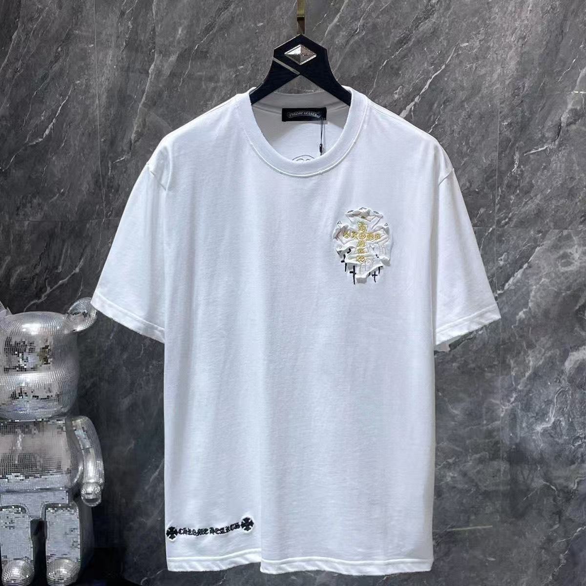 Chrome Hearts Classic Crewneck T-Shirt in White/Yellow/Black