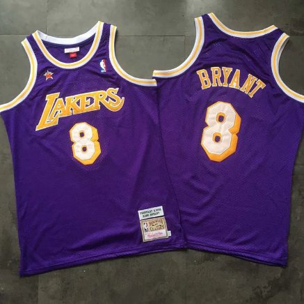 KOBE BRYANT #8 LOS ANGELES LAKERS PURPLE THROWBACK JERSEY - Prime Reps