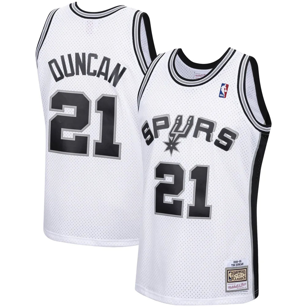 TIM DUNCAN SAN ANTONIO SPURS THROWBACK JERSEY (HEAT APPLIED) - Prime Reps